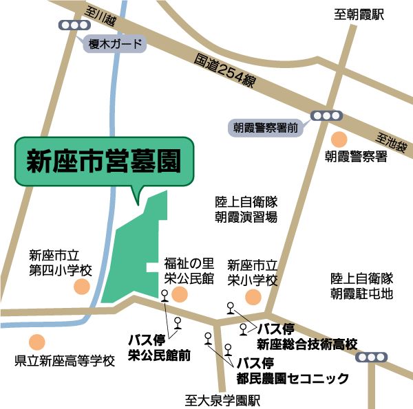 新座市営墓園周辺の詳細地図のイメージ